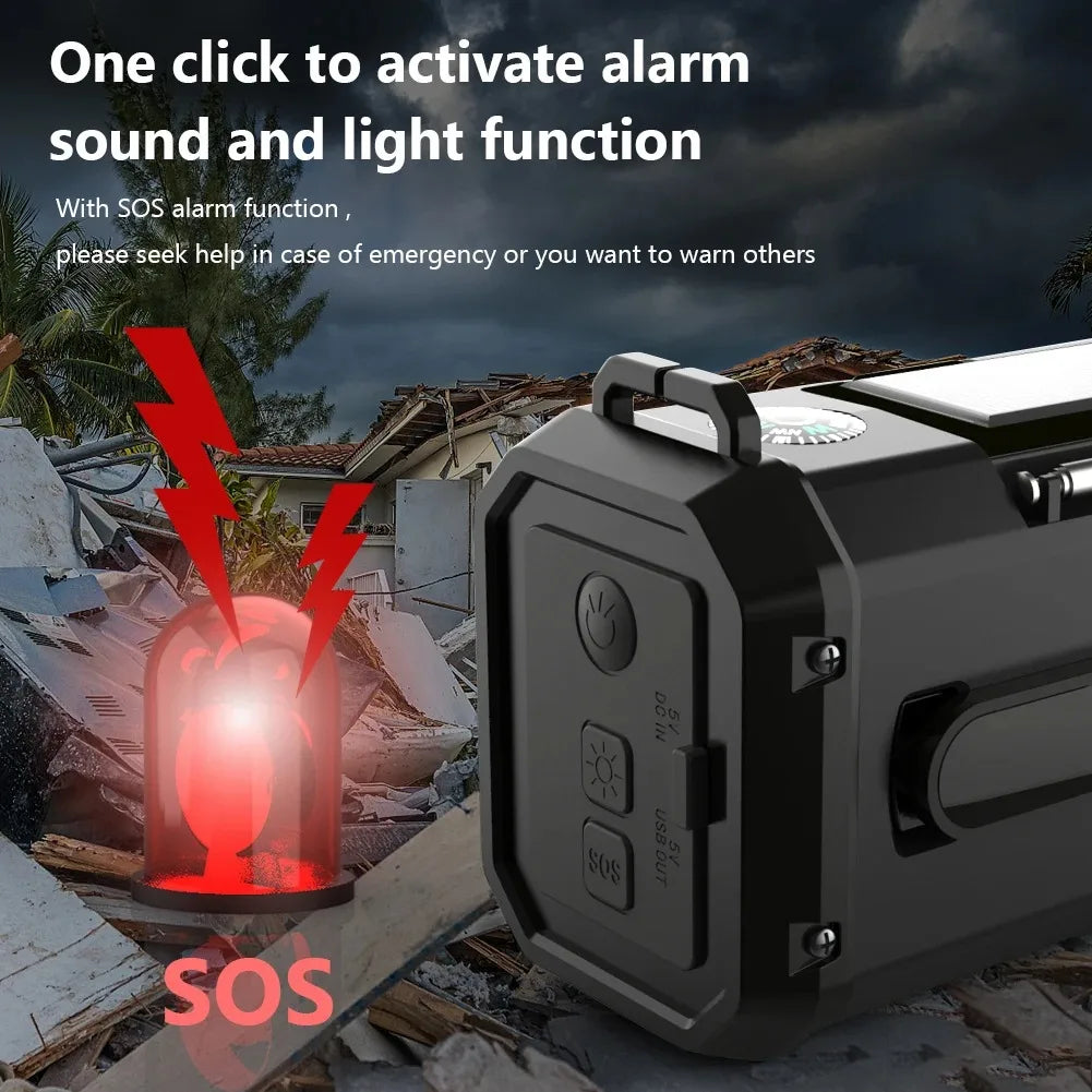 Woopker Radio E30 10000mAh FM Emergency Radio Solar Hand Crank Generator AM/FM/NOAA LED Portable Radio SOS Alarm Power Bank