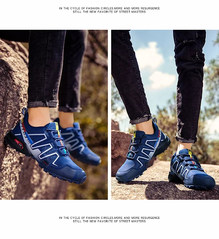 New Outdoor Hiking Shoes for Men Anti Slip and Waterproof Hiking Sports Shoes, Hiking Travel Shoes for Men Road Running Shoes