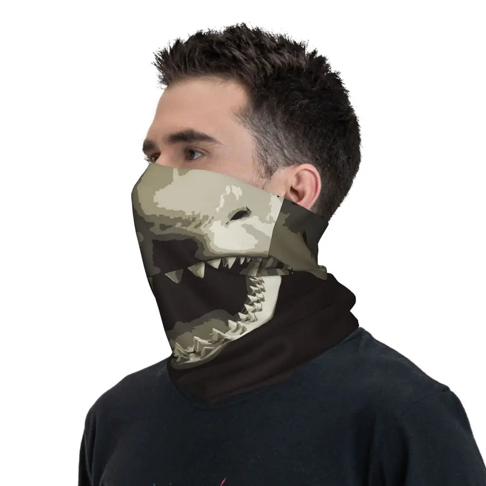 Shark Teeth9 Bandana Neck Gaiter Printed Face Scarf Multifunction Headband Outdoor Sports For Men Women Adult Breathable