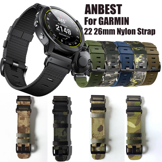 Pulseira de nylon de 22 26mm, para garmin fenix 6x pro, pulseira de ajuste rápido trançada para fenix 6x 5x, para enduro descida mk1