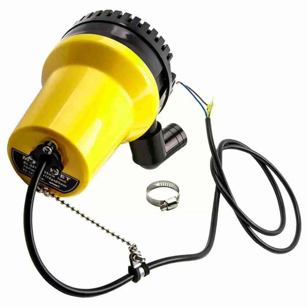12V Bilge Pump Submersible 1620GPH 6000L/H Clean Dirty Pond Water Household Automatic Pumping Bilge Pool Boat Marine Flood O5B9