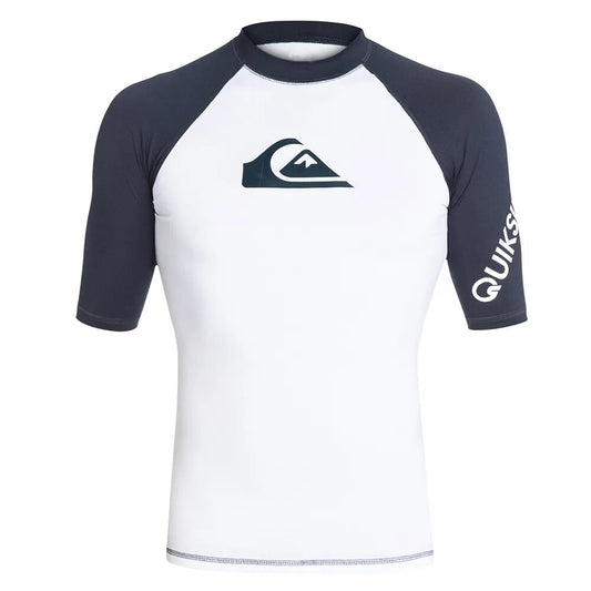 Mens Swimwear Surf Swimming T-shirt UV Protection Swimsuit Beach Tight Rash Guard Short Sleeve Surfing Diving Swimwear Rashguard