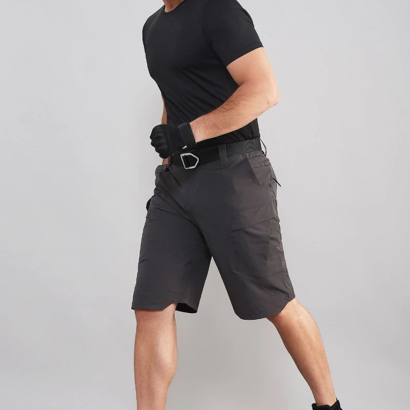 Mens Quick Drying Cargo Shorts Summer Waterproof Outdoor Sports Combat Overalls Multi Pocket Wear-resistant Quarter Pants New