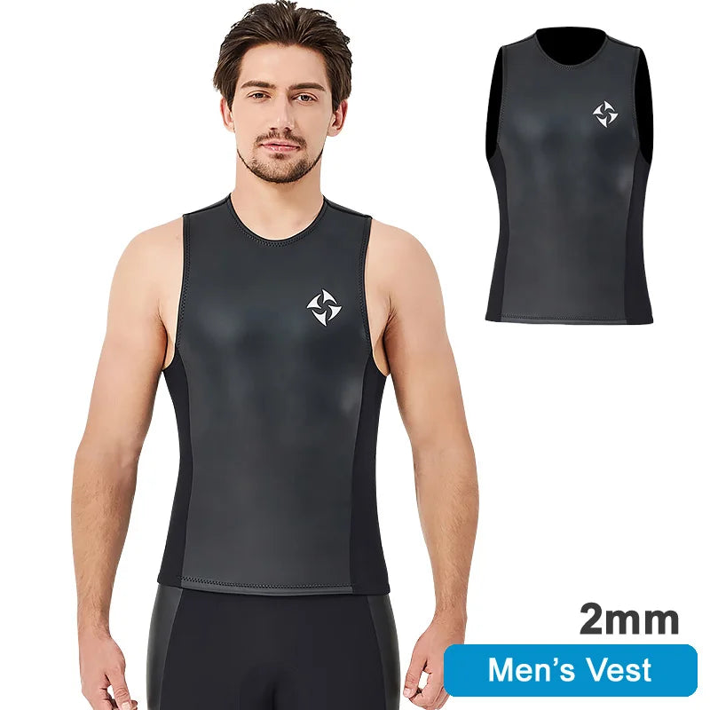 Long Diving Suit for Scuba Diving, Wet Suit, Sleeveless, Front Zip, Swimming, Surfing, Swimming, Sport Farmer John Style, 1.5mm,
