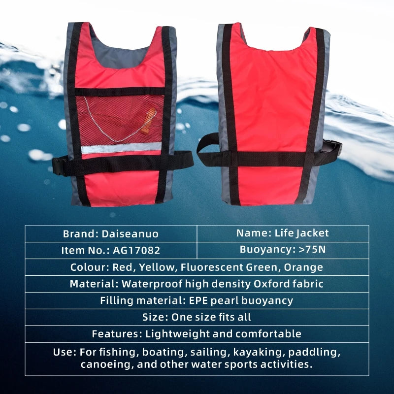 Swim Vest Adult children Life Jackets Kayak Women Men PFD Buoyancy Aid for Snorke Boat Water Sport Fully Adjustable Crotch Strap