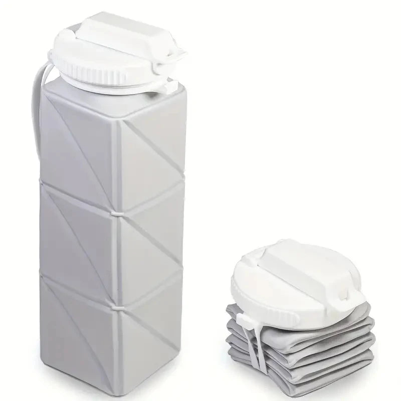 Square Silicone Folding Mug Portable Food Grade Sports Water Bottle Retractable Travel Fitness Outdoor Mugs Waterbottle