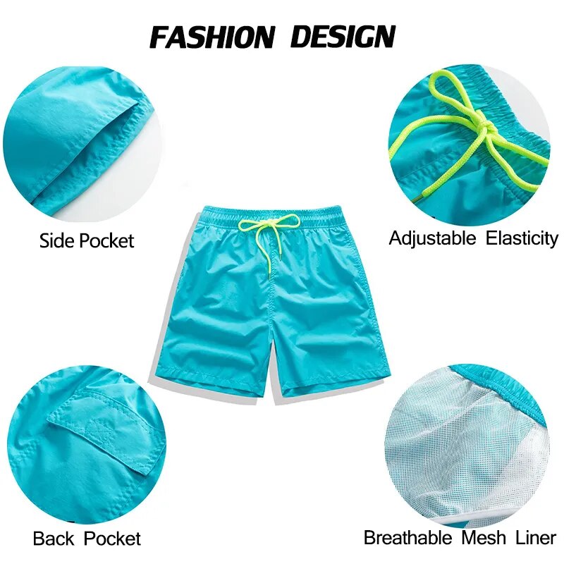 Escatch 2023 New Quick Dry Mens Swimsuits Summer Man Board Shorts Surf Swimwear Beach Athletic Running Gym Pants