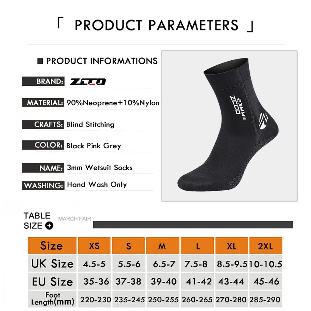 Novo 1 par 3mm neoprene meias de mergulho antiderrapante adulto quente retalhos wetsuit sapatos botas de mergulho surf para casal natação