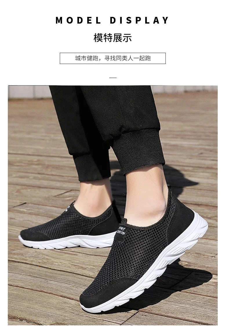 YRZL Sneakers Men Summer Casual Shoes Men Mesh Breathable Outdoor Non Slip Sports Shoes Slip on Loafers for Men Pius Size 38-46