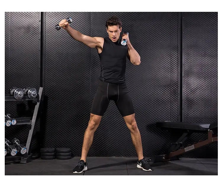 Male Jogging Vest Men Summer Fitness Tank Top Men's Outdoor Mesh Breathable Undershirt Round Collar T-shirt Man Sports Tank Top