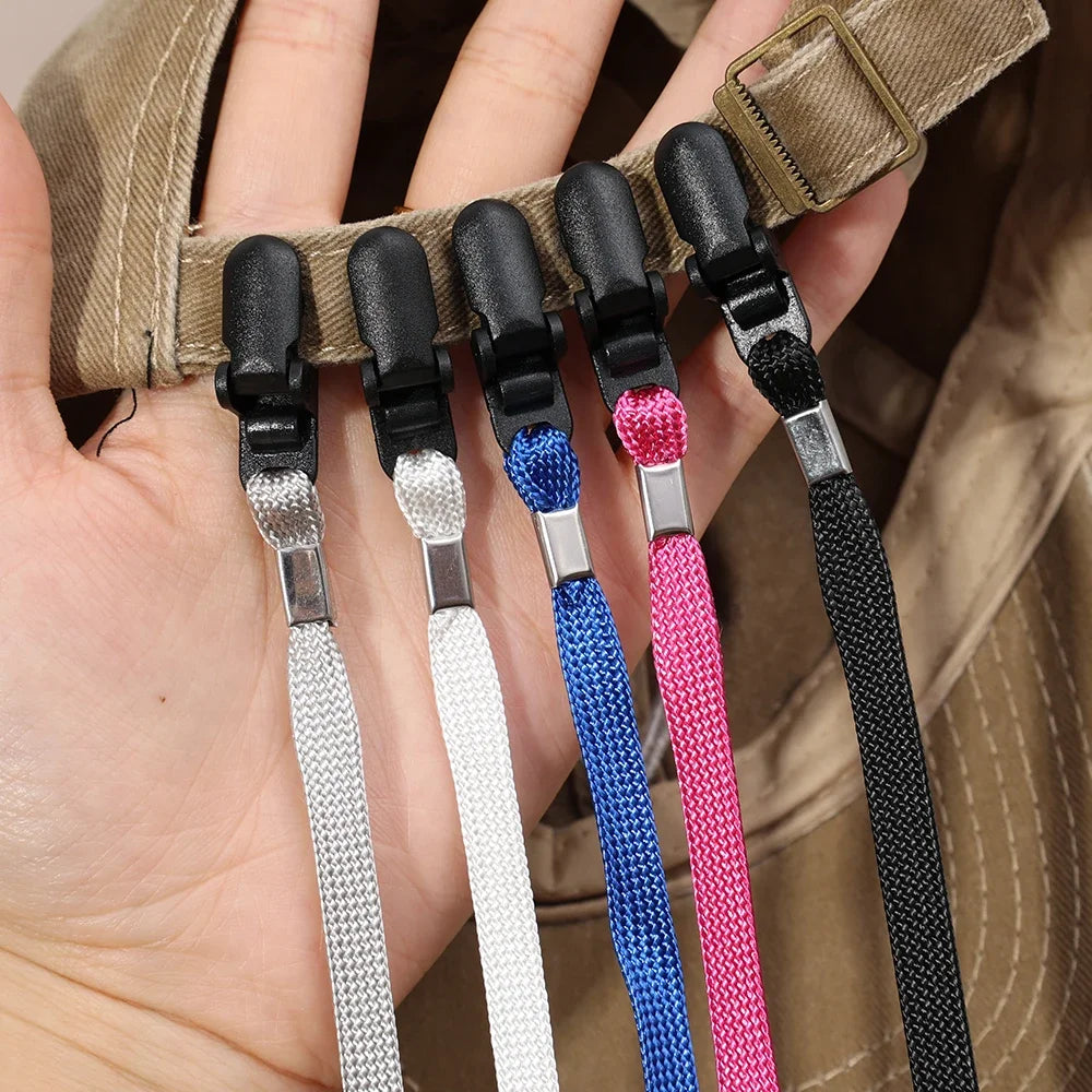 1/5pcs Cap Wind-proof Rope Hat Clips Cap Retainer Fishing Apparel Keeper with Cord for Golfing Fishing Boating Sailing Sports