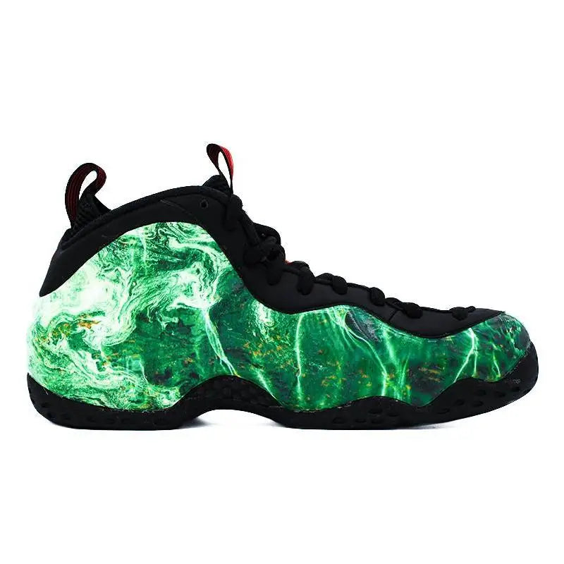 【Customize】Nike Foamposite One Vintage Basketball Shoes Men Mid-top White/Green Sneakers shoes 314996-014