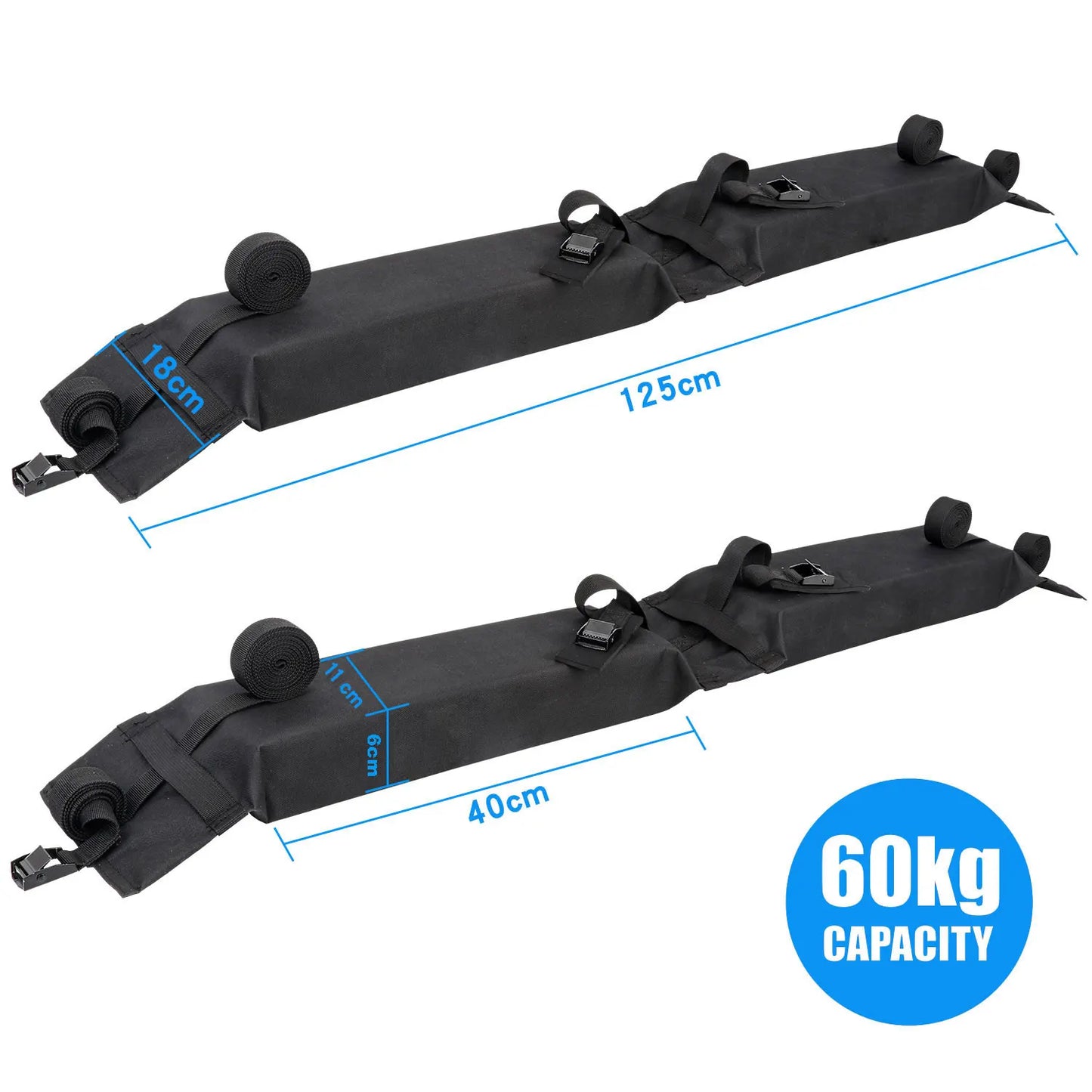 Car Soft Roof Rack Pads for Kayak Surfboard SUP Canoe Luggage Carrier SUV Crossbar Windsurfing Camping Cargo Tie Down Straps