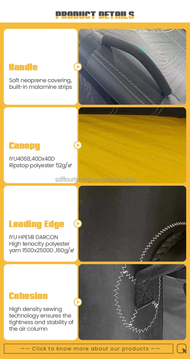 New Product  Polyester Material Durable Anti Sun Easy Foiling Windfoil Wingsurf  Wing Foil for Sup & Hydrofoil