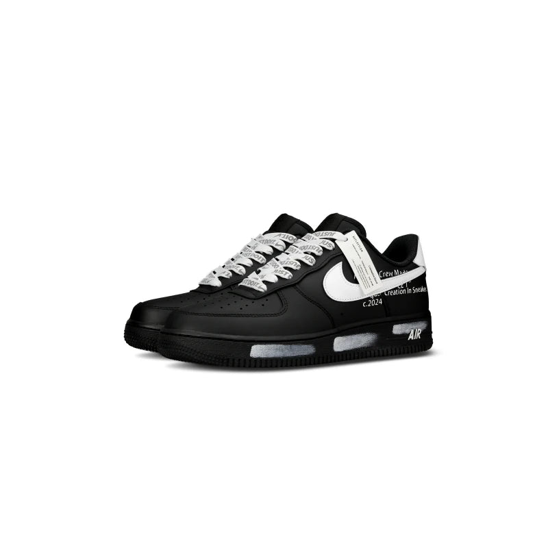 【Customize】Nike Air Force 1 Skateboarding Shoes Unisex Low-top Black/white Suit thugs-CW2288-001