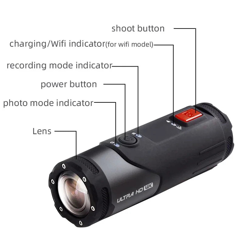 SOOCOO S20+ 4K Action Camera Waterproof Underwater Camera Sport Black Cam Bullet for Gun Bike Bicycle Helmet Water Resistant