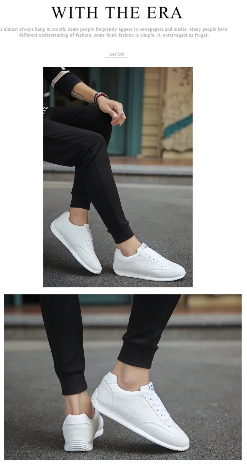 New PU Leather Sneakers Men Comforthable Vulcanized Shoes 2024 Trend Boys Sport Sneakers Mens Casual Shoes Fashion School Tennis