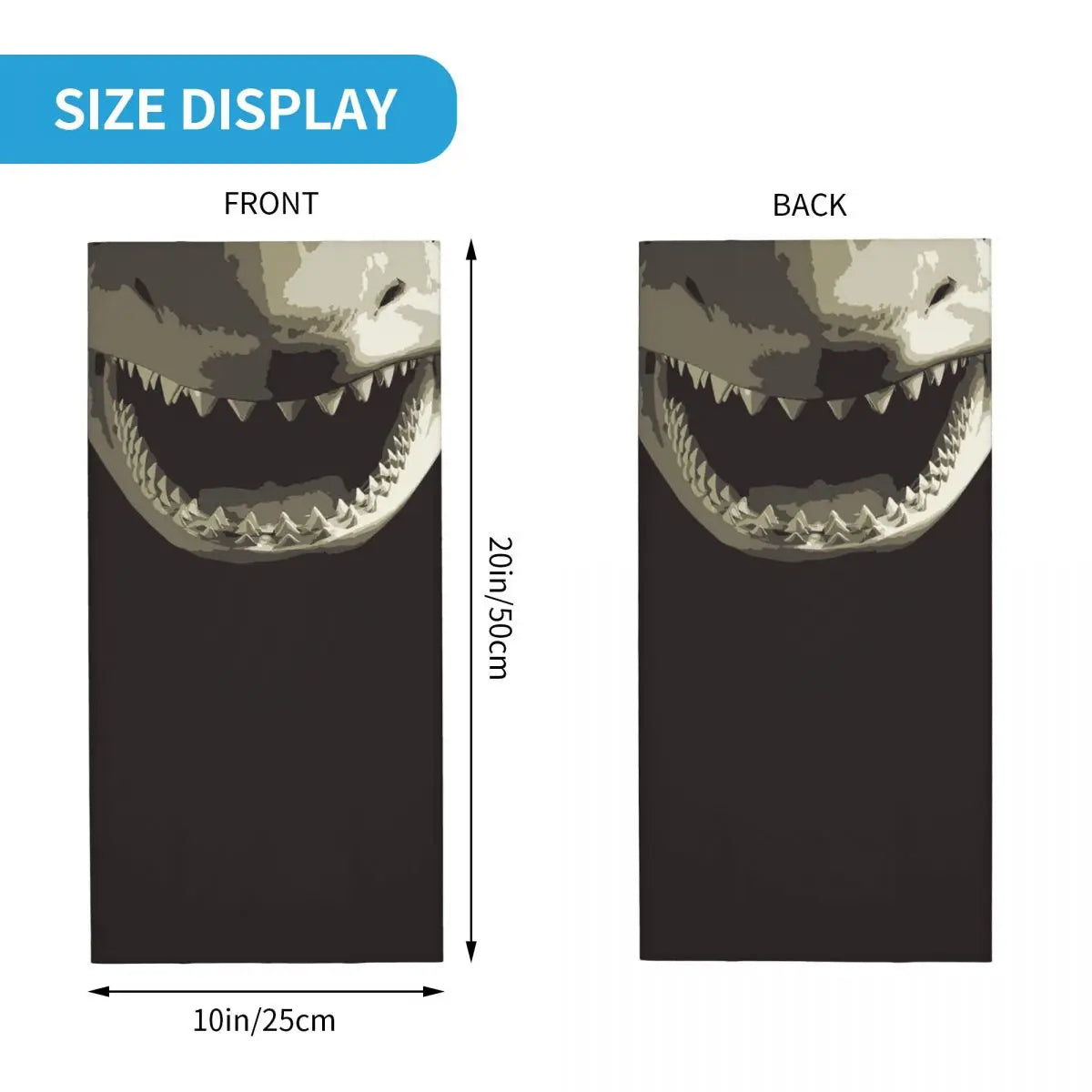 Shark Teeth9 Bandana Neck Gaiter Printed Face Scarf Multifunction Headband Outdoor Sports For Men Women Adult Breathable