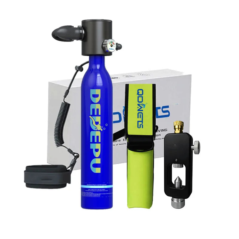 Mini Scuba Tank Diving Equipment 0.5L Outdoor Oxygen Scuba Diving Tank 5-10 Minutes Cylinder Snorkeling Set Hand Pump