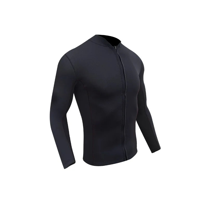 2MM Neoprene Diving Top Split Wetsuit Jacket Men's Water Sports Swimming Snorkeling Surfing Warm Wetsuit Top