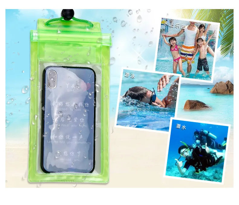 SUP Surfboard Universal Waterproof Bag Fishing Stand Up Paddle Board Transparent Mobile Phone Case Underwater Video Protective