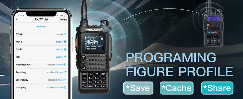 2PCS TIDRADIO 2nd Gen H8 Walkie Talkie Long Range Professional Radio Connection APP Wireless Programming Portable Radio GMRS