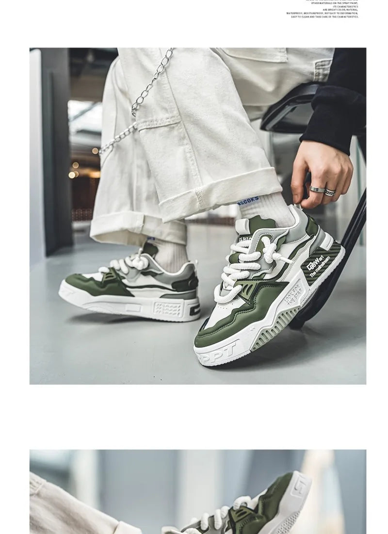 Fashion Men's Sneakers 2024 New Casual Shoes Lace Up Sport Running Shoes Platform Vulcanized Shoe Training Shoes Tenis Masculino