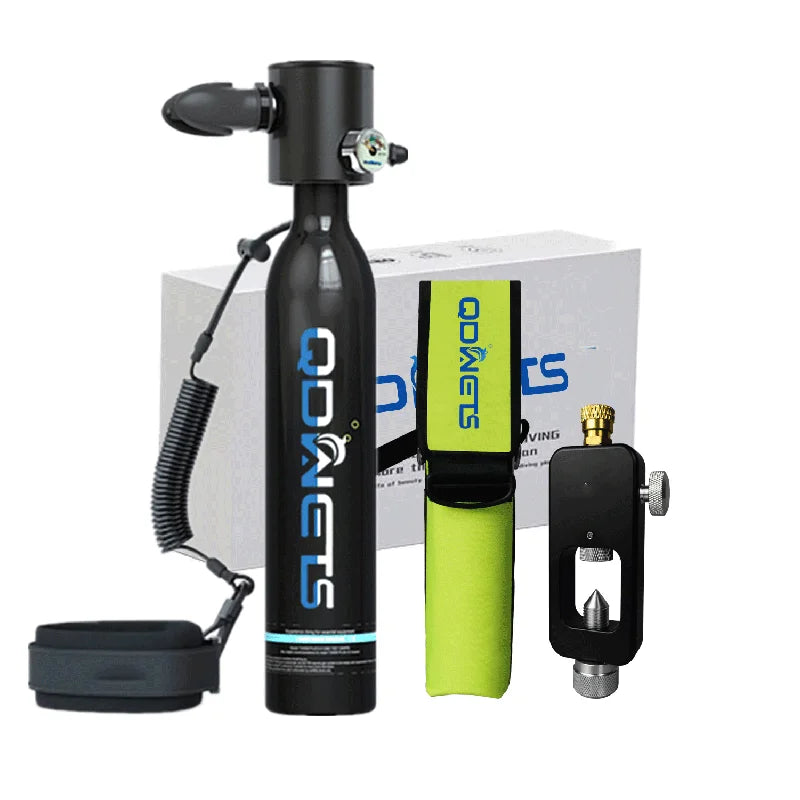 Mini Scuba Tank Diving Equipment 0.5L Outdoor Oxygen Scuba Diving Tank 5-10 Minutes Cylinder Snorkeling Set Hand Pump