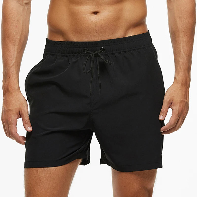 Escatch 2025 Hot Sale Swimming Shorts Men Quick Dry Solid Color Pocket Shorts Para Hombre Gym Breathable Mesh Liner Sportswear 