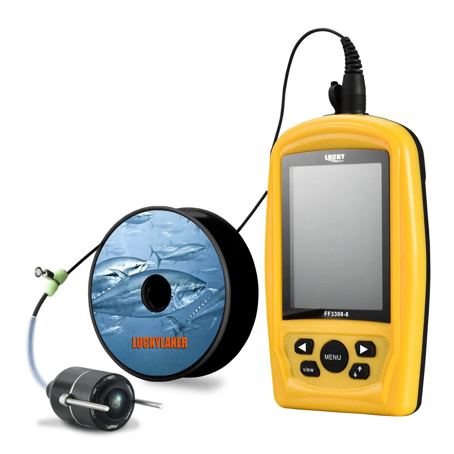 LUCKY Portable Underwater Fishing finder match with 3308-8 System CMD sensor 3.5 inch TFT RGB Waterproof Monitor Fish Sea 20M