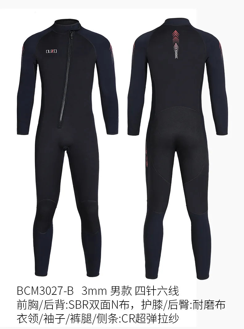 Neoprene  Long Short Men Women 3mm Wetsuit Surf Suit Swimming Kitesurf Scuba Diving Suit Comfortable Swimwear Swimsuit
