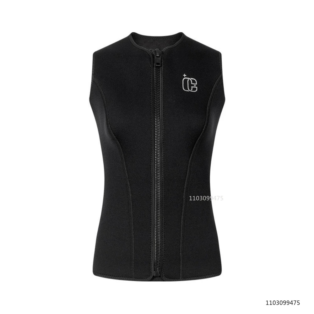 Wetsuit Vest for Men Women 3mm Front Zipper Neoprene Wet Suit Top Sleeveless Jacket for Scuba Diving Kayaking Surfing Swimming