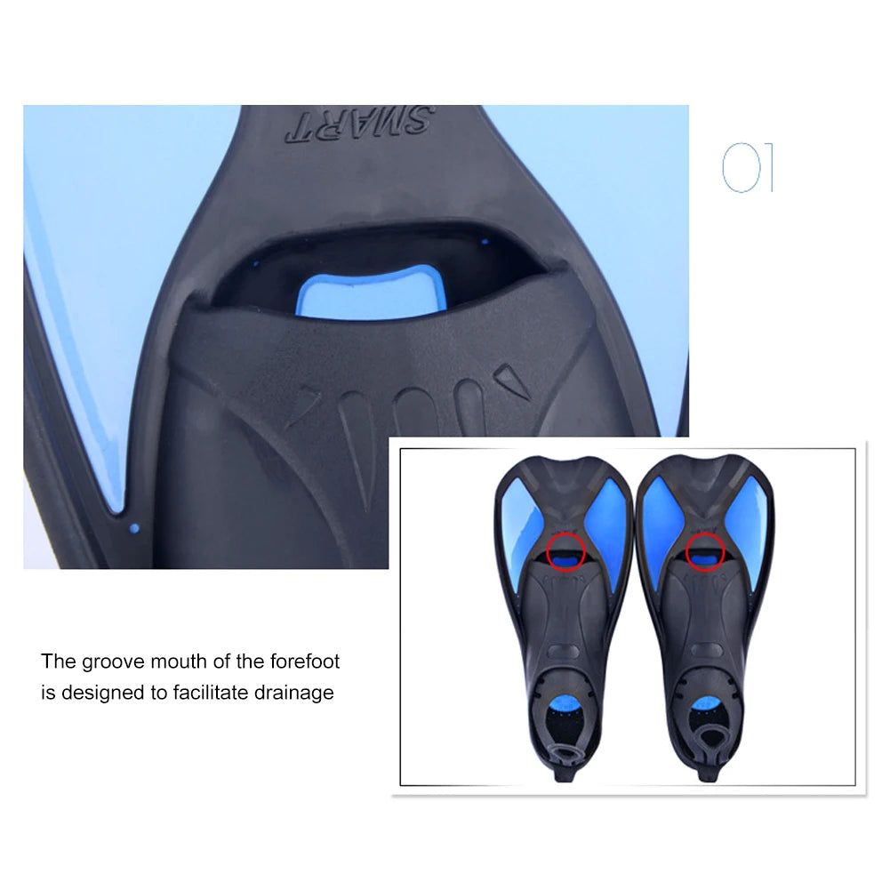 Comfort Swimming Fins Unisex Flexible Submersible Foot Anti-Slip Professional Scuba Diving Fins for Adult Kids Diving Equipment