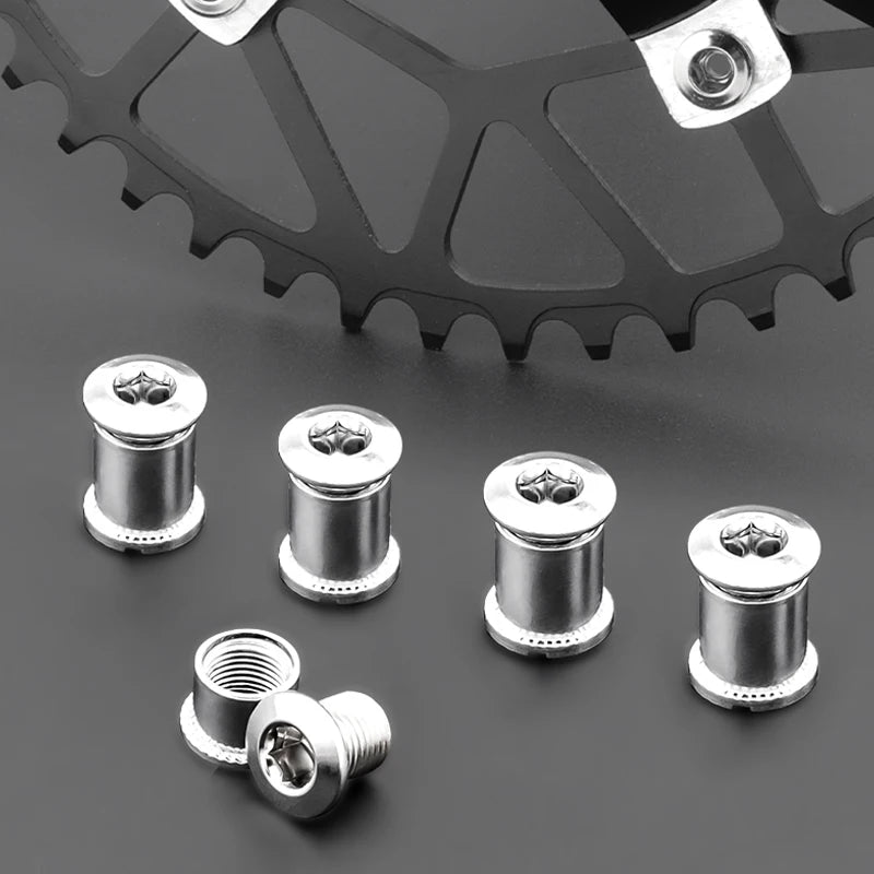 Muqzi 4/5 par de parafusos para coroa de bicicleta, placa monoplaca ou placa dupla ou três peças de manivela para ciclismo, acessórios de pedaleira
