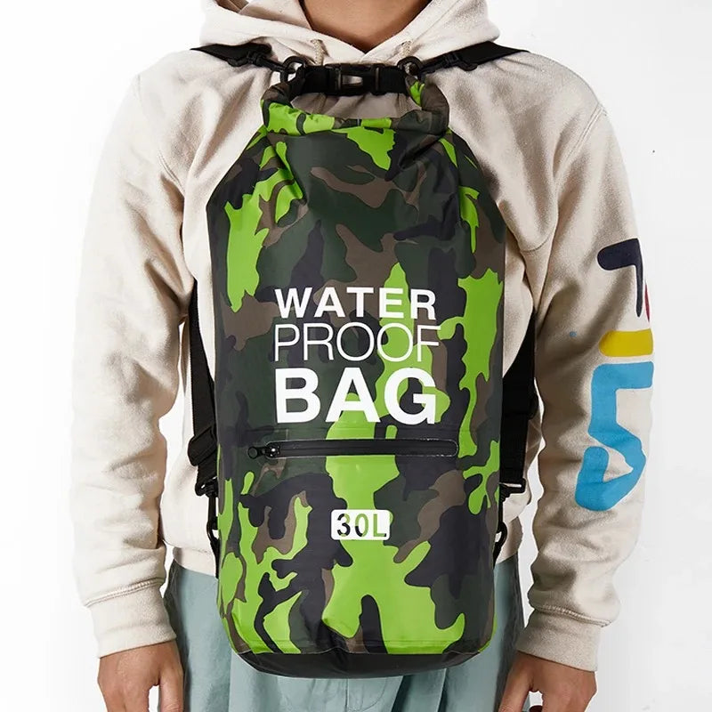 15-30L Waterproof Dry Bags With Wet Separation Beach Pocket Backpack For Kayaking Boating Swimming Outdoor Camping Sports Bag