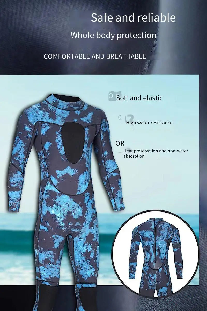 2024 Men Camouflage Wetsuit 3mm Neoprene Surfing Scuba Diving Snorkeling Swimming Body Suit Wetsuit Surf Kitesurf Equipment