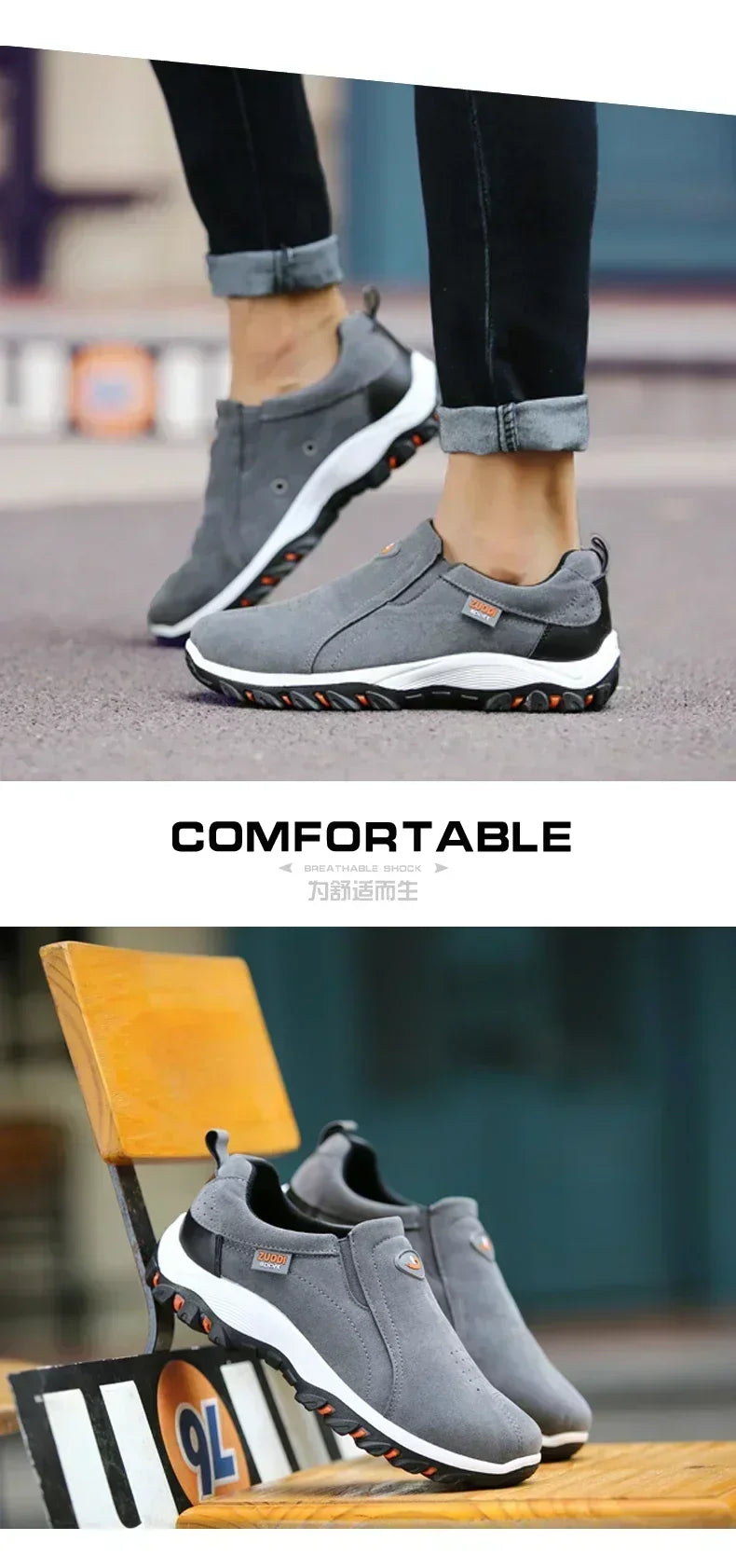 2024 New Outdoor Lightweight Men's Casual Sports Slip-on Walking Shoes Hot Selling Men's Loafers Breathable Flat Shoes for Men