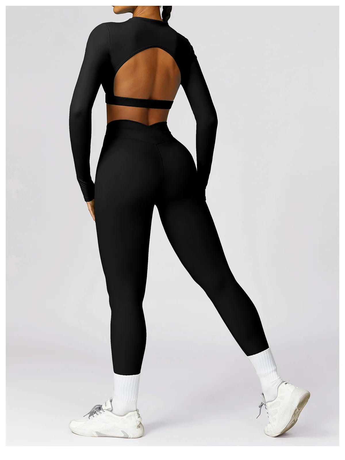 New Sexy Backless Gym Top Women Fitness Crop Yop Quick Dry Sportswear Women Workout Top Long Sleeve Yoga Clothes With chest pads