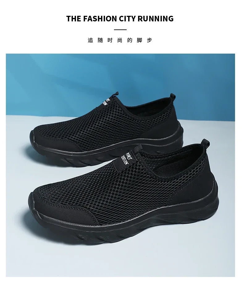 YRZL Sneakers Men Summer Casual Shoes Men Mesh Breathable Outdoor Non Slip Sports Shoes Slip on Loafers for Men Pius Size 38-46