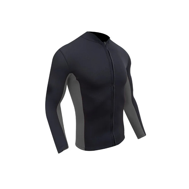 2MM Neoprene Diving Top Split Wetsuit Jacket Men's Water Sports Swimming Snorkeling Surfing Warm Wetsuit Top