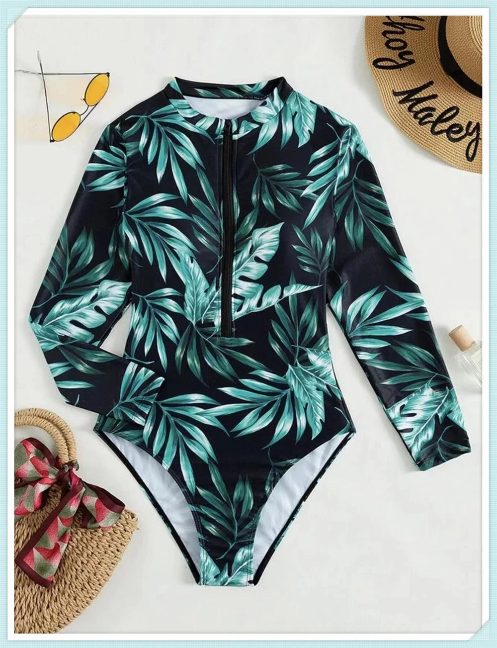 Solid Diving Clothes 2023 Women Zipper One Piece Bathers Bathing Swimming Swim Suit Female Long Sleeve Swimwear Surf Swimsuit