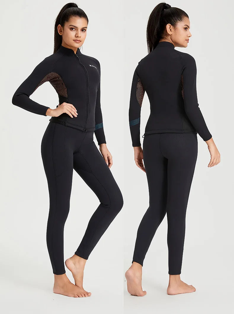 Wetsuit Surf Suit 1.5mm Neopreno Pant Top Men Women Scuba Diving Suit Roupa De Mergulho Swimwear Winter Kitesurf Rash Guards