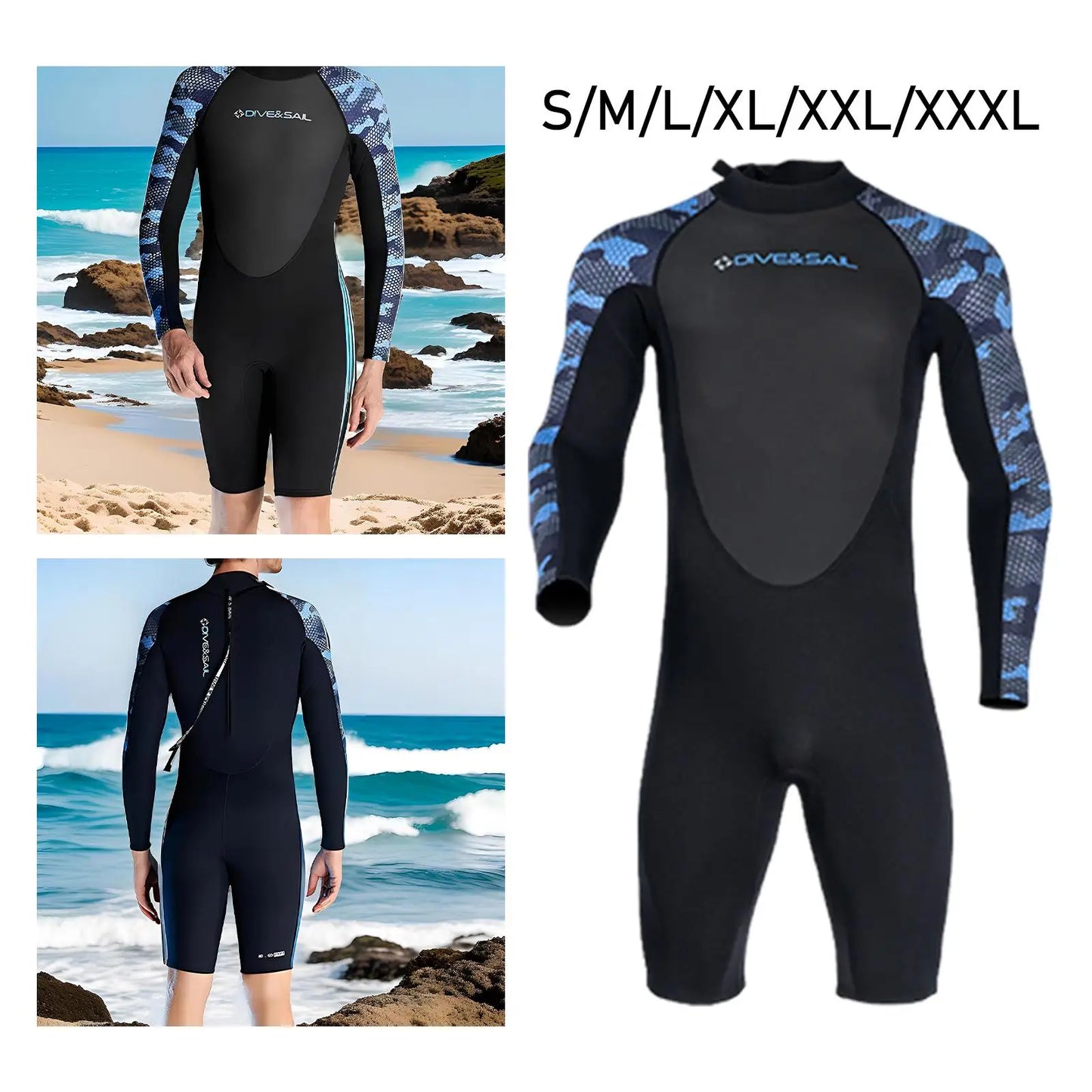 2mm Neoprene Shorty Wetsuit Men Diving Suit Shorts Body Swimsuits Swimwear Wet