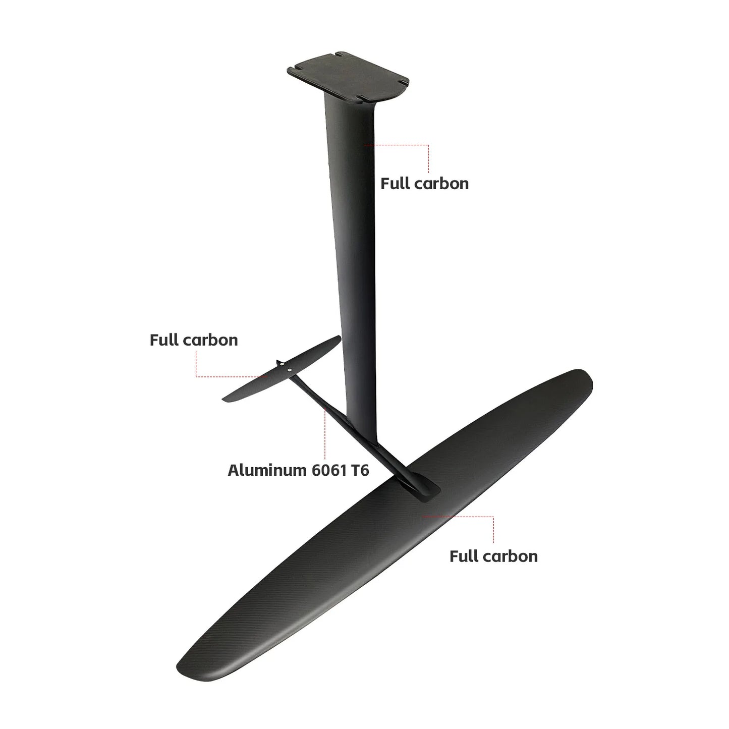 Hot selling GY-1310 2100sqcm aluminum 75cm mast 644 fuselage 400 rear wing is perfect for novice players hydrofoil surfing