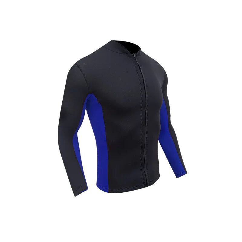 2MM Neoprene Diving Top Split Wetsuit Jacket Men's Water Sports Swimming Snorkeling Surfing Warm Wetsuit Top