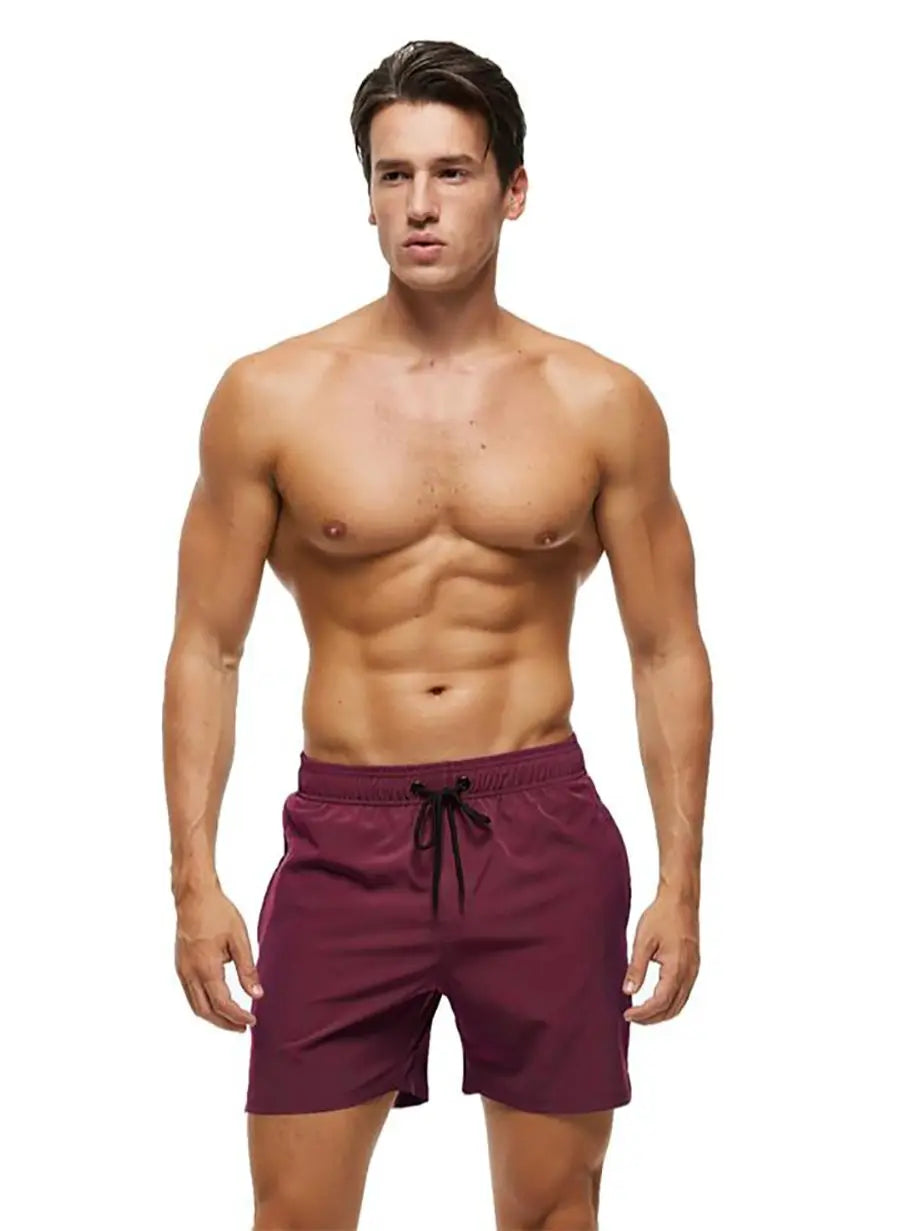 Escatch 2025 Hot Sale Swimming Shorts Men Quick Dry Solid Color Pocket Shorts Para Hombre Gym Breathable Mesh Liner Sportswear 