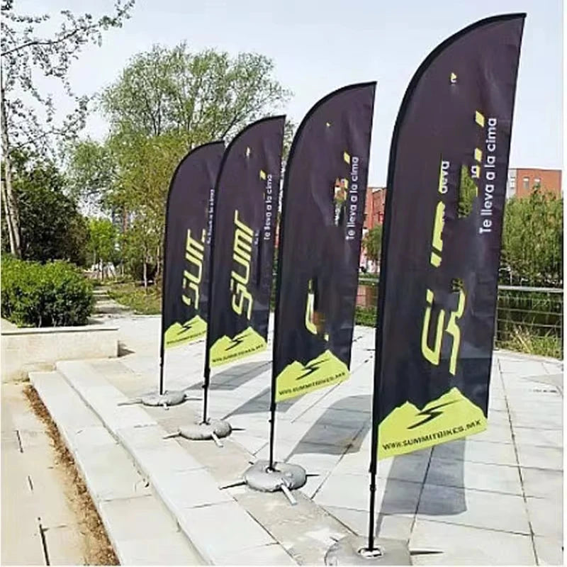Custom Printing Outdoor Promotional Tear Drop Flags Banner Advertising Business Wind Flying Beach Teardrop Nobori Feather Flag
