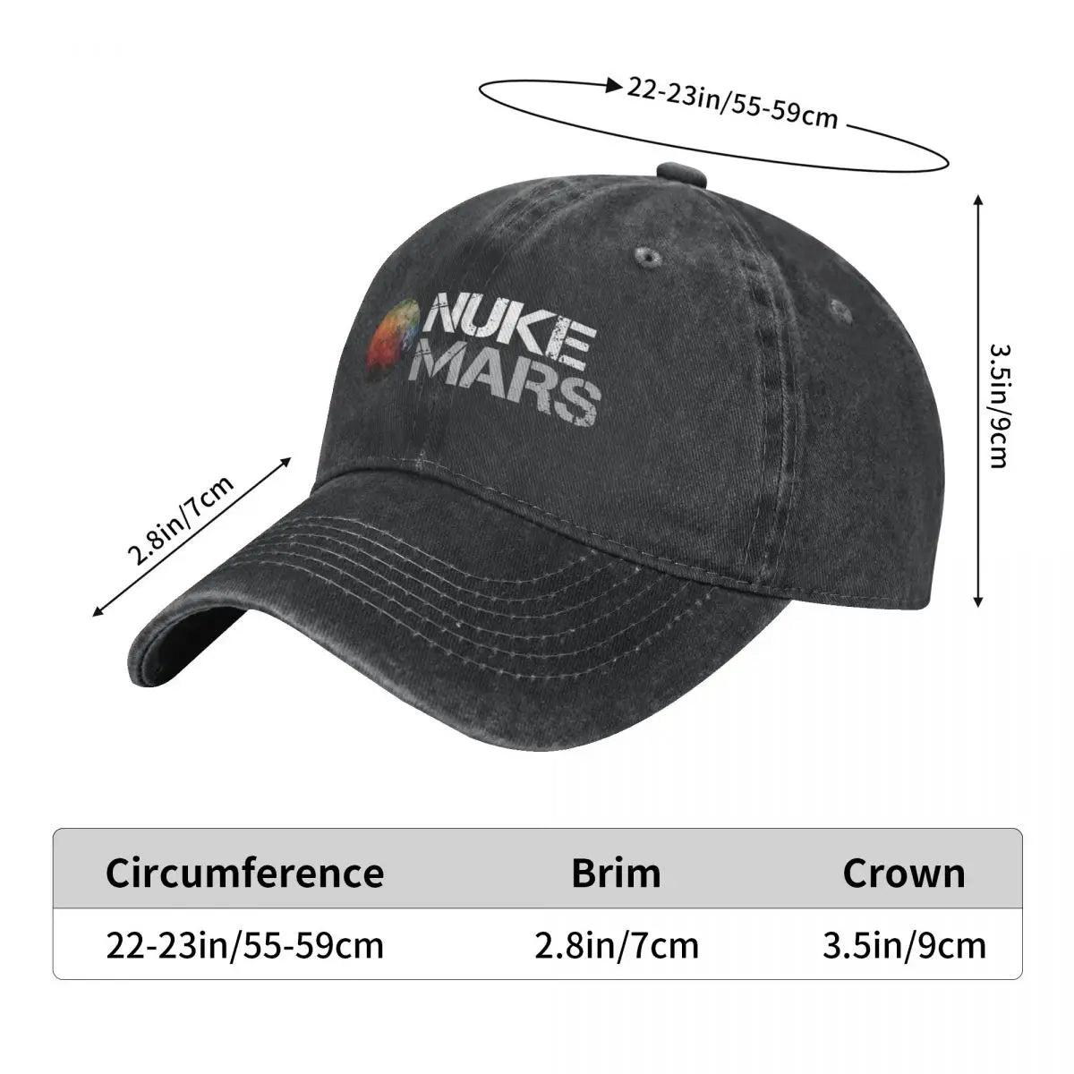 2022 New Hip Hop Washed Nuke Mars Space Mars Moon Ponytail Baseball Cap Men Women Summer Autumn Adjustable Hat Cap Hats