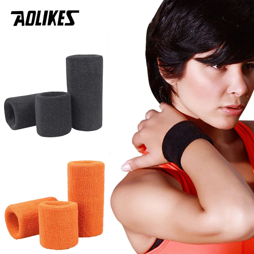 AOLIKES 2 Pcs Towel Sports Wristbands Tennis Sweat Bands Wrist Guard For Basketball Volleyball padel Fitness Wrist Wrap Cuff