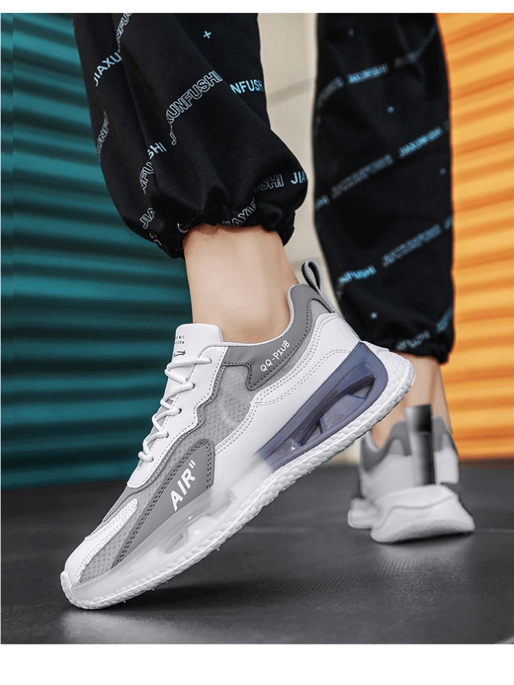 Leather Men's Shoes Fashion Korean Version Trendy Casual Breathable Cushioning Sports Vulcanized Men Shoes